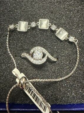 Silver Crystal Eye Pendant Necklace - Silver size 9